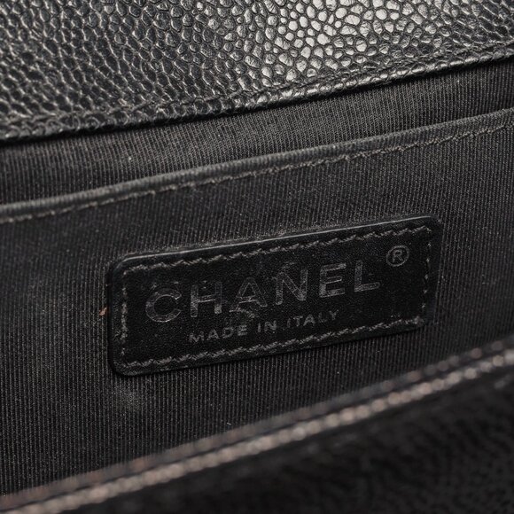 Chanel Small Boy Black Caviar Quilted Shoulder Bag - Picture 11 of 12